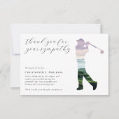 Golf Calligraphy Beileid Foto Beerdigung Dankeskarte (Vorderseite)
