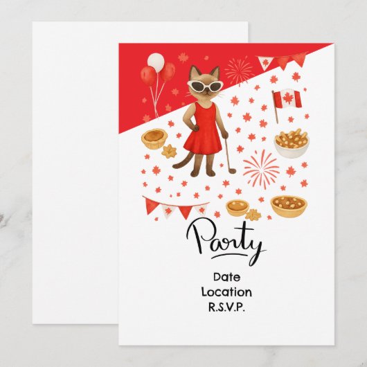 Golf Canada Day Golf Gegerät für Katzen Liebhaber Einladung (Vorne/Hinten)