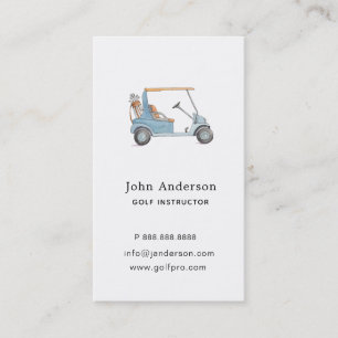 Golf Cart and Bag Golf pro oder Instructor Visitenkarte
