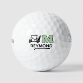 Golf Cart and Custom M Initial Mark Golfball (Vorderseite)