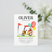 Golf Cart Ball Ballon Kinder Golfer Geburtstag Postkarte (Stehend Vorderseite)