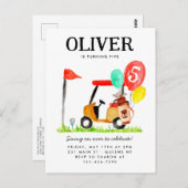 Golf Cart Ball Ballon Kinder Golfer Geburtstag Postkarte (Vorne/Hinten)