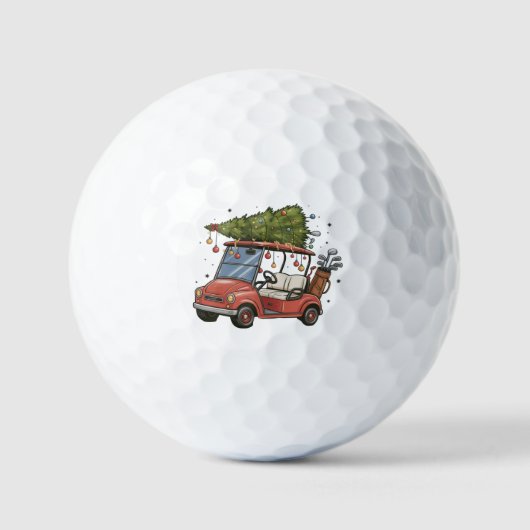 Golf Cart Christmas Tree Golf Lover Gift Golfball (Vorderseite)