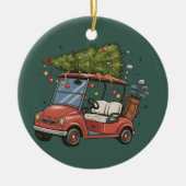 Golf Cart Christmas Tree Golf Lover Gift Keramik Ornament (Vorne)