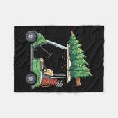 Golf Cart Christmas Tree Lights Funny For Men Wome Fleecedecke (Vorderseite (Horizontal))