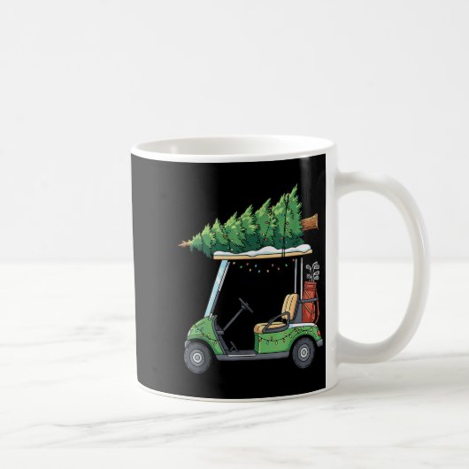 Golf Cart Christmas Tree Lights Funny For Men Wome Kaffeetasse (Rechts)