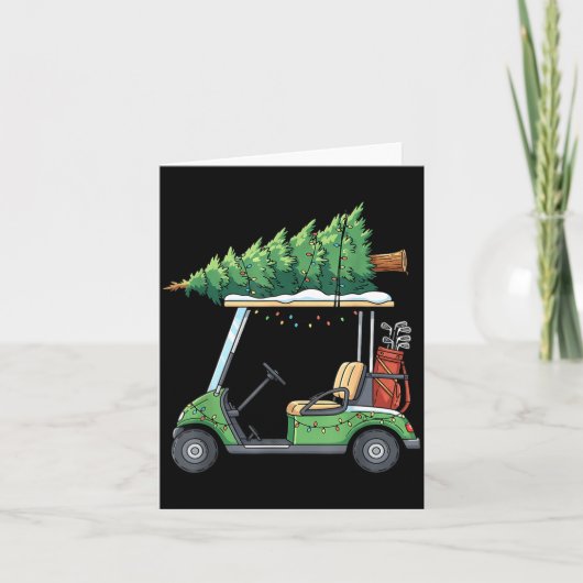 Golf Cart Christmas Tree Lights Funny For Men Wome Karte (Vorderseite)