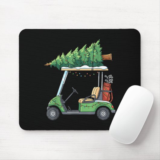 Golf Cart Christmas Tree Lights Funny For Men Wome Mousepad (Mit Mouse)