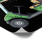 Golf Cart Christmas Tree Lights Funny For Men Wome Poster (Ecke)