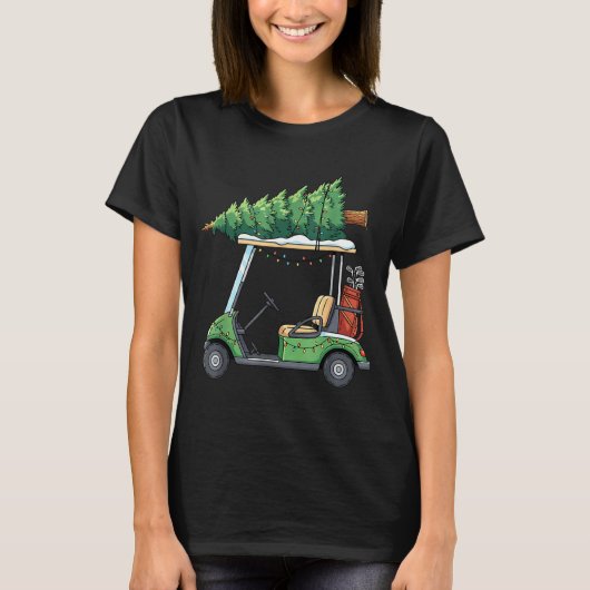 Golf Cart Christmas Tree Lights Funny For Men Wome T-Shirt (Vorderseite)