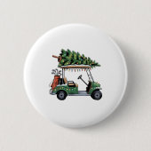 Golf Cart Christmas Tree Lights Golfing Golfer Fun Button (Vorderseite)