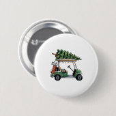 Golf Cart Christmas Tree Lights Golfing Golfer Fun Button (Vorne & Hinten)