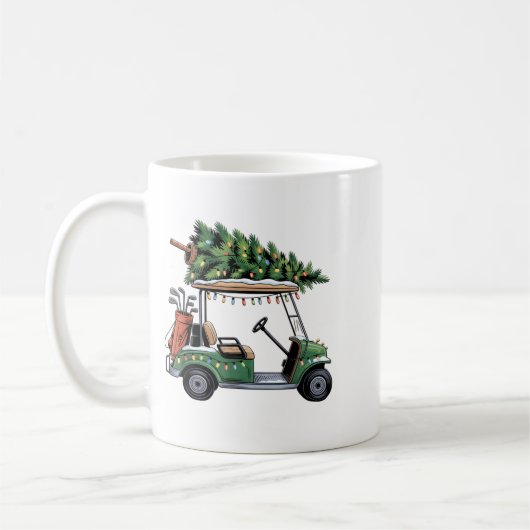 Golf Cart Christmas Tree Lights Golfing Golfer Fun Kaffeetasse (Links)