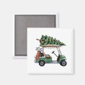 Golf Cart Christmas Tree Lights Golfing Golfer Fun Magnet (Vorderseite/Rückseite)