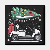 Golf Cart Christmas Tree Lights Xmas Sport Golfer  Magnet (Vorne)