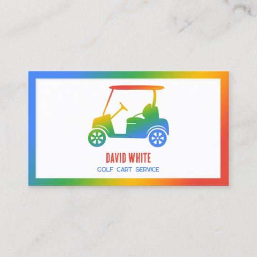 🏌️ ♂️ Golf Cart Colorous Custom QR Visitenkarte (Vorderseite)