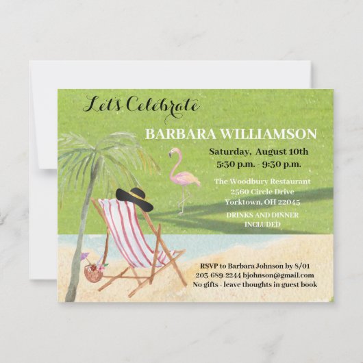 Golf Cart Course Retirement Party Einladung (Rückseite)