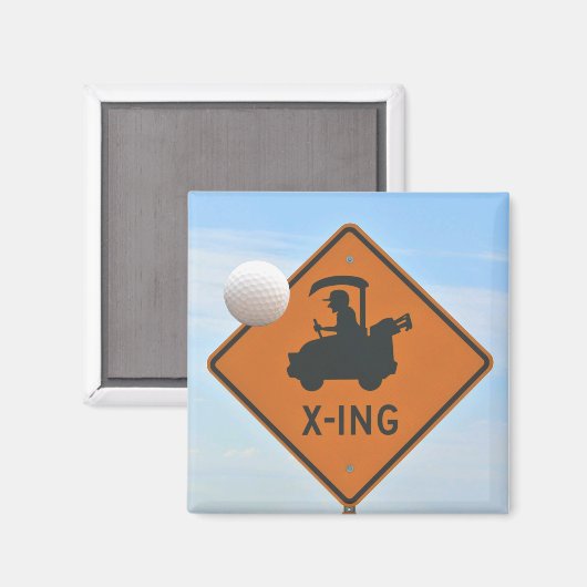 Golf Cart Crossing Magnet (Vorderseite/Rückseite)