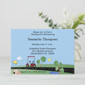 Golf Cart Einladung zum Geburtstag (Stehend Vorderseite)