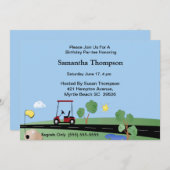 Golf Cart Einladung zum Geburtstag (Vorne/Hinten)