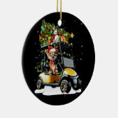 Golf Cart Frohe Weihnachtsbeleuchtung Xmas Sport G Keramik Ornament (Rechts)