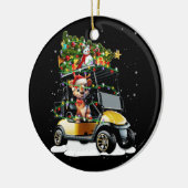 Golf Cart Frohe Weihnachtsbeleuchtung Xmas Sport G Keramik Ornament (Links)