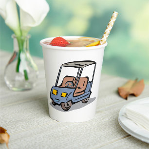 Golf Cart Fun Sports Vehicle Pappbecher