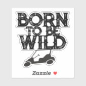 Golf Cart Funny Geboren, wild zu sein Aufkleber (Blatt)