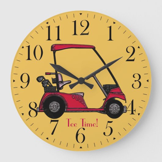 Golf Cart für den Golfer Große Wanduhr (Vorderseite)
