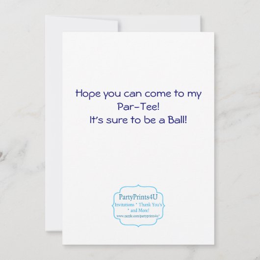 Golf Cart Geburtstagsparty Einladung (Rückseite)