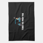 Golf Cart Geschenk am Golfplatz Golfer Geschirrtuch (Vertikal)