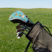 Golf Cart Girly Blue Golf Club Golf Headcover (In SItu)