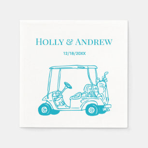 Golf Cart Golf Bag Golf Clubs Wedding DIY Color T Serviette