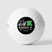 Golf Cart GolfBall - benutzerdefinierte K-Initiale (Vorderseite)
