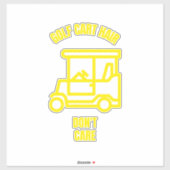 Golf Cart Haar macht Spaß beim Golfspielen Aufkleber (Blatt)