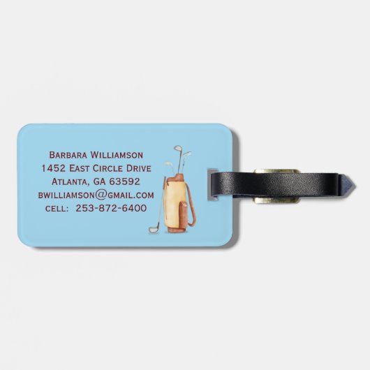 Golf Cart Landschaftlich League Club Logo für Spaß Gepäckanhänger (Rückseite horizontal)