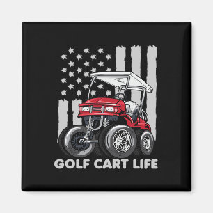 Golf Cart Life Funny Golf Cart mit US-Flagge Magnet