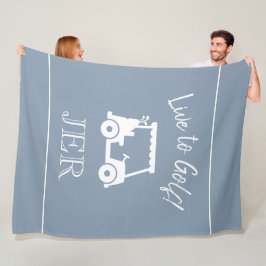Golf Cart Live auf Golf Mit Monogramm Dusty Blue Fleecedecke