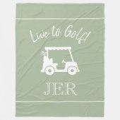 Golf Cart Live Golf Mit Monogramm Sage Green Fleecedecke (Vorderseite)