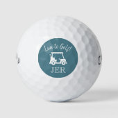 Golf Cart Live to Golf Monogram Initials Türkisch Golfball (Vorderseite)