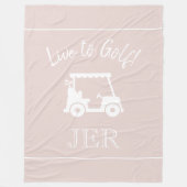 Golf Cart Live zu Golf Mit Monogramm Chic Pink Fleecedecke (Vorderseite)