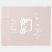 Golf Cart Live zu Golf Mit Monogramm Chic Pink Fleecedecke (Vorderseite (Horizontal))