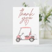 Golf Cart mit Dankeschön Text Dankeskarte (Stehend Vorderseite)