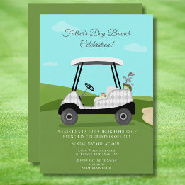 Golf Cart mit Pancakes Brunch am Tag des Vaters Einladung