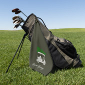 Golf Cart mit Weihnachtsbaum | Dunkelkieferngrün Golfhandtuch (Gras)