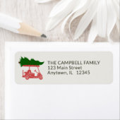 Golf Cart mit Weihnachtsbaum-Rücksendeadresse (Insitu)