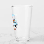 Golf Cart Monogram First Name Fun Beer Glas (Links)