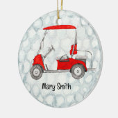 Golf Cart on Golf Ball Hintergrund Keramik Ornament (Links)