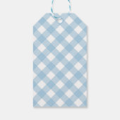 Golf Cart Preppy Blue White Gingham Kariert Geschenkanhänger (Rückseite)