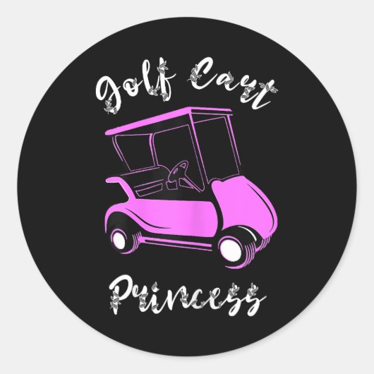 Golf Cart Princess Golf Club Runder Aufkleber (Vorderseite)